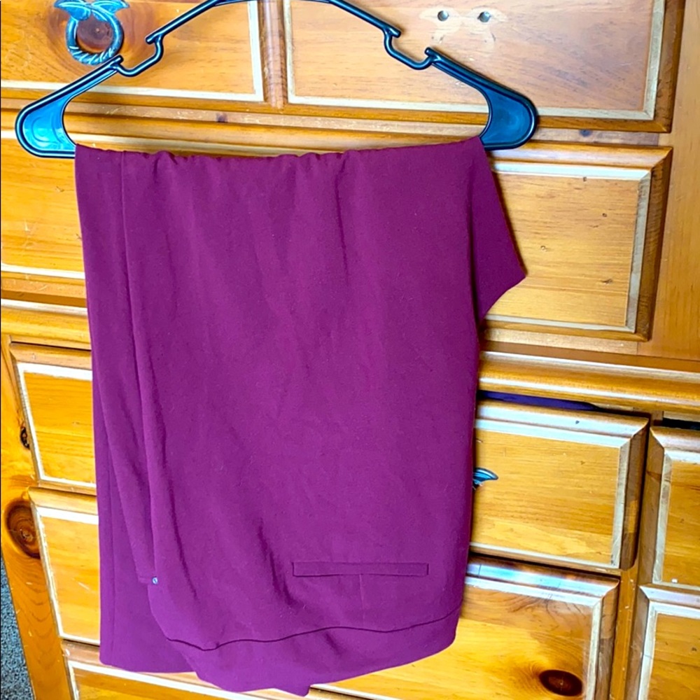 Plum straight leg dress pants with pockets